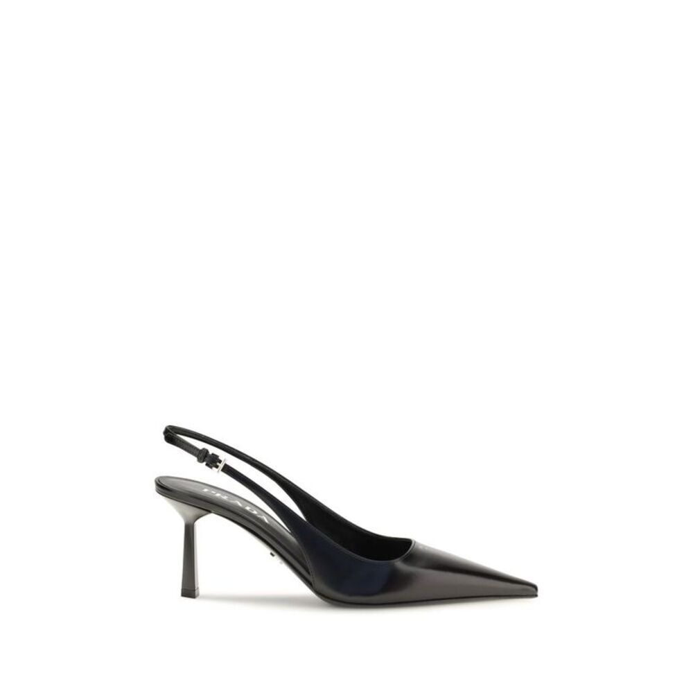 Prada Black Calf Leather Bos Taurus High Heel Women's Pumps